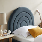 Modway Solana Arched Performance Velvet Twin Platform Bed - Cadet Blue-Dense Foam Padding