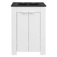 Modway Maybelle 24" Bathroom Vanity - White/Black-Modern Bathroom Vanity