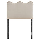 Modway Athena Stain-Resistant Performance Velvet Twin Size Headboard - Almond-Seven Adjustable Mounting Positions