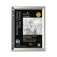 SECO Snap Poster Frame Case - 8.5 x 11 Inches - Silver-Quick snap spring hinged front load frame makes it quick and easy to switch posters and pictures
