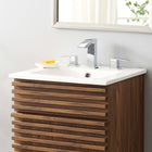 Modway Cayman 18" Bathroom Sink - White-8-Inch Centerset Faucet Holes