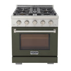 Kucht 30" KFX-X Series Pro Style Natural Gas Range - Stainless Steel/Olive Green-Rocket power burner 21 000 btu for rapid searing