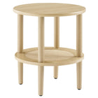Modway Torus Round Side Table - Oak-Round, Two-Tier Design