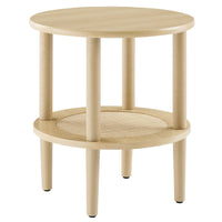 Modway Torus Round Side Table - Oak-Round, Two-Tier Design