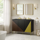 Modway Alchemist 48" Double Sink Bathroom Vanity - Black-Ceramic Sink Basin