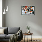 Wayne Gretzky and Mario Lemieux All-star - Framed Canvas - 31" x 22"-Ready to hang - arrives fully assembled