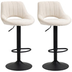 HOMCOM Adjustable Height Swivel Bar Stools - Cream - 2 Pack-Packaged in a set of 2, it's excellent for creating a coordinating look in your home
