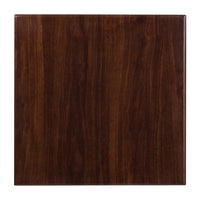 Flash Furniture 24" Square High-Gloss Walnut Resin Table Top with 2" Thick Drop-Lip-Restaurant Dining Table Top