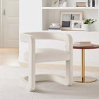Modway Winslow Barrel Performance Velvet Dining Chair - Alabaster-Stain-Resistant Upholstery