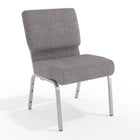 Flash Furniture HERCULES Series 21"W Stacking Church Chair - Silver Vein Frame - Grey Fabric-Set of 4 Multipurpose Church Chairs