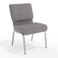 Flash Furniture HERCULES Series 21"W Stacking Church Chair - Silver Vein Frame - Grey Fabric-Set of 4 Multipurpose Church Chairs