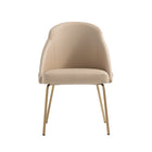 Manhattan Comfort Gracie 24.2" Modern Leatherette Upholstered Dining Chair - Tan and Gold-Modern Dining Chair for Dining Room and Task Use