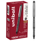 uni-ball Vision Needle Rollerball Pens – 0.7mm – Black – 12 Pack-Rollerball Pens