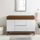 Modway Render 48" Single Sink Compatible Bathroom Vanity Cabinet - White/Walnut-MDF and Particleboard