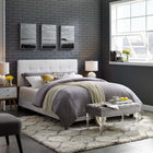 Modway Amira Upholstered Fabric Full Bed - White-Non-Marking Foot Caps