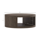Manhattan Comfort Alure 36" Contemporary Round Coffee Table - Walnut-Integrated open storage compartment for convenient organization