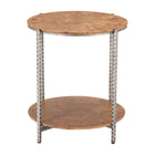 Zuo Adna Side Table - Brown-Burl Veneer MDF round shape tabletop