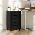 HOMCOM Filing Cabinet with 5 Wheels & Storage Organizer - Black-Minimalist design with clean line, goes well with a contemporary or modern home and office decor
