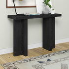 Hudson&Canal Dimitra 42"W Console Table - Black Grain-Features easy assembly