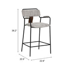 Zuo Couva Counter Stool - Grey Tweed - Set of 2-7