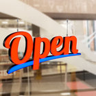 FuTECH Open 2022 LED Open Sign - Indoor Only - 20"W x 9"H x 1"D - Blue/Red-20"L x 9"H x 1"D