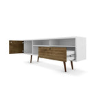 Manhattan Comfort Liberty MDP and MDF 70.86"W TV Stand, White and Rustic Brown (202AMC69)-Recommended for a 50" -65" TV.