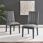 Modway Catalyst Performance Velvet Dining Side Chairs - Grey - Set of 2-Stain-Resistant Performance Velvet