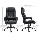 Vinsetto High Back Executive Massage Office Chair with 6-Point Vibration - Black-Heavy-duty base with five wheels to roll around easily
