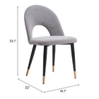 Zuo Menlo Dining Chair - Grey - Set of 2-6