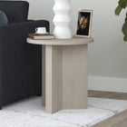 Hudson&Canal Anders 20"W Round Side Table - Alder White-Finished in wood-look alder white