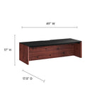 Modway Kinetic 49" Wall-Mount Office Desk - Black Cherry-Flip-Up Cable Management Compartment