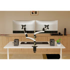 ShoppingAll Fully Adjustable Dual Gas Spring LCD Monitor Arm Desk Mount Stand - White-Monitor can tilt from +90 degrees to -85 degrees