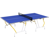 Soozier 9' x 5' Full Size Ping Pong Table-Folds into four for a smaller storage footprint than bi-folds