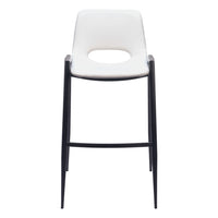 Zuo Desi Barstool - White - Set of 2-Plush and durable faux leather fabric