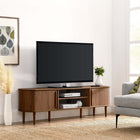 Modway Contour 63" Wood TV Stand - Walnut-Rubberwood, Particleboard, MDF