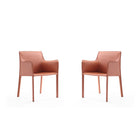 Manhattan Comfort Paris 21.65" Modern Leatherette Upholstered Dining Armchair - Clay - Set of 2-Modern Dining Chair Perfect for Dining and Home Office Use. Set of 2