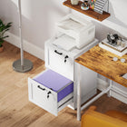 HOMCOM 2-Drawer Vertical Office Filing Cabinet - White-Serves as a printer stand, maximizing office space
