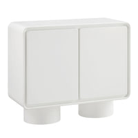 Modway Lumo 2-Door Curved Wood Accent Cabinet - White-Modern Sculptural Accent Cabinet