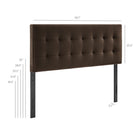 Modway Lily Stain-Resistant Performance Velvet Full Size Headboard - Chocolate Brown-Full Size Headboard