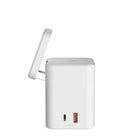 Adam Elements Mag 4 30W GaN 4-in-1 Power Charging Station - White-Adjustable Magnetic Charging: Magnetic wireless charging zone quickly snaps to your phone and allows an adjustable angle of up to 60 degrees for the best viewing angle