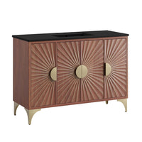 Modway Daylight 48" Bathroom Vanity - Black/Walnut-Modern Bathroom Vanity Cabinet