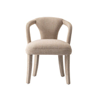 Manhattan Comfort Palmer 22.8" Mid-Century Modern Tweed Upholstered Dining Armchair - Gold Dust-Mid-Century Modern Dining Room Chair for Dining and Living Room Use