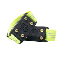 Impacto Midcleat FRSCB Non-Sparking Brass Smaller Ice Cleats - One Size - Black with Green Fire Retardant Straps - 1 Pair-Fits in the middle of the shoe to prevent slips and falls in icy and wet conditions