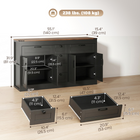 HOMCOM 55" Farmhouse Sideboard Buffet Cabinet with Barn Doors & Drawers - Black-Serves as a coffee bar or a TV stand for screens up to 60 inches