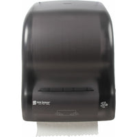 San Jamar Universal Mechanical No-Touch Roll Towel Dispenser - Black-Contactless experience with one-at-a-time dispensing