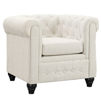 Modway Earl Upholstered Fabric Armchair - Beige-For areas seeking cultured elegance