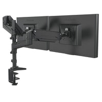 ShoppingAll Fully Adjustable Pneumatic Dual Gas Spring Monitor Desk Clamp Mount - Black-Hold two 15"-32" monitors, each arm holds up to 17.6lb/8kg monitor with 75mm x75mm or 100mm x 100mm VESA mounting holes
