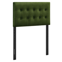 Modway Emily Stain-Resistant Performance Velvet Twin Size Headboard - Moss Green-Stain-Resistant Performance Velvet