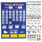 Learning Resources Calendar & Weather Pocket Chart, 30.75" x 44.25"-Material: Nylon