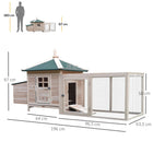 PawHut 77" Chicken Coop with Nesting Box - Natural/Green-Heavy duty galvanized wire helps keep chickens in and predator out 